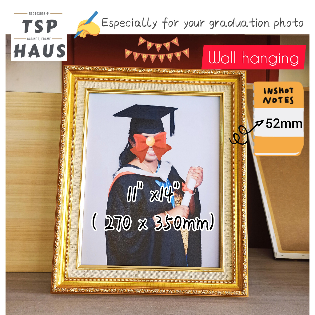11R PS Gold+liner Photo Frame Wall hanging for wedding,graduation photo ...