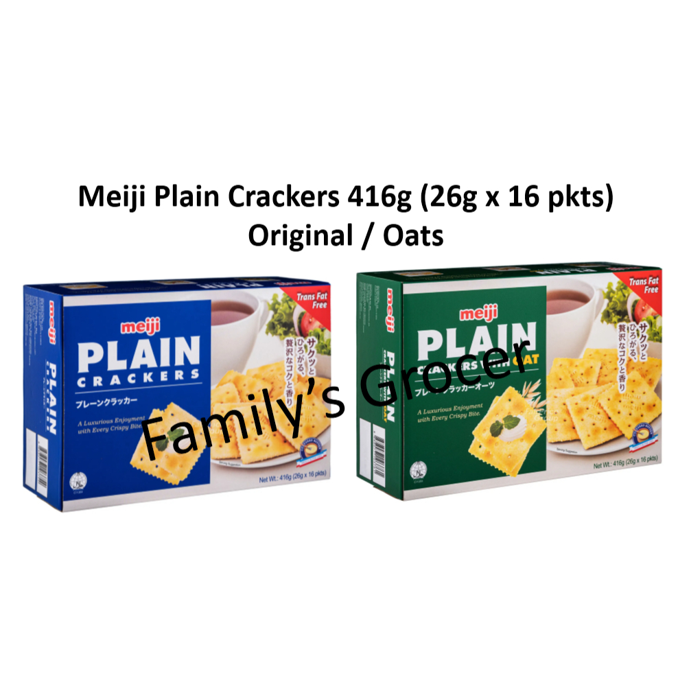 Meiji Plain Crackers 416g Original / Oats Shopee Malaysia
