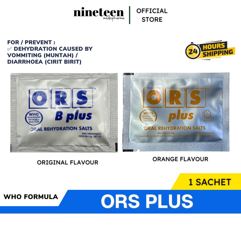 ORS PLUS Oral Rehydration Salt Plus (Orange/B Plus Original Flavour ...