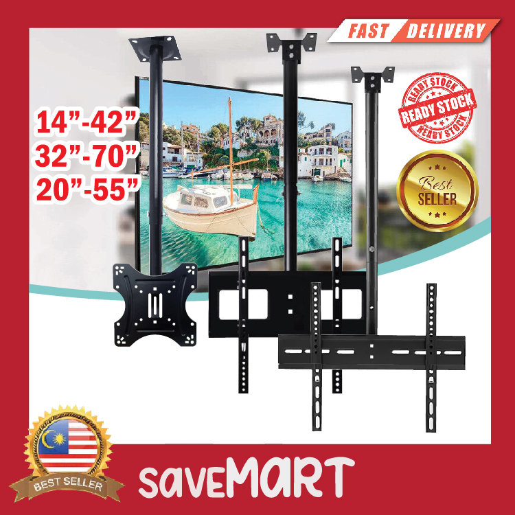 TV Wall Mount Hanging Ceiling TV Bracket Universal Full Motion Tilt ...