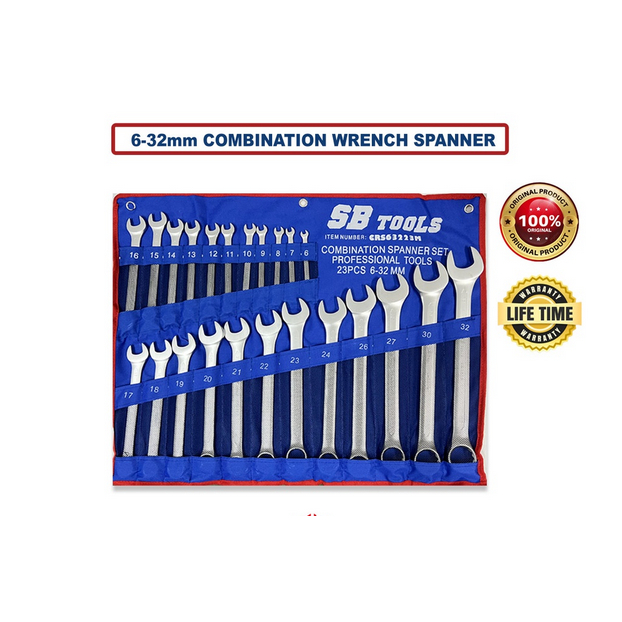 SB Tools CRS63223M 23Pcs Heavy Duty Combination Wrench Set Spanner