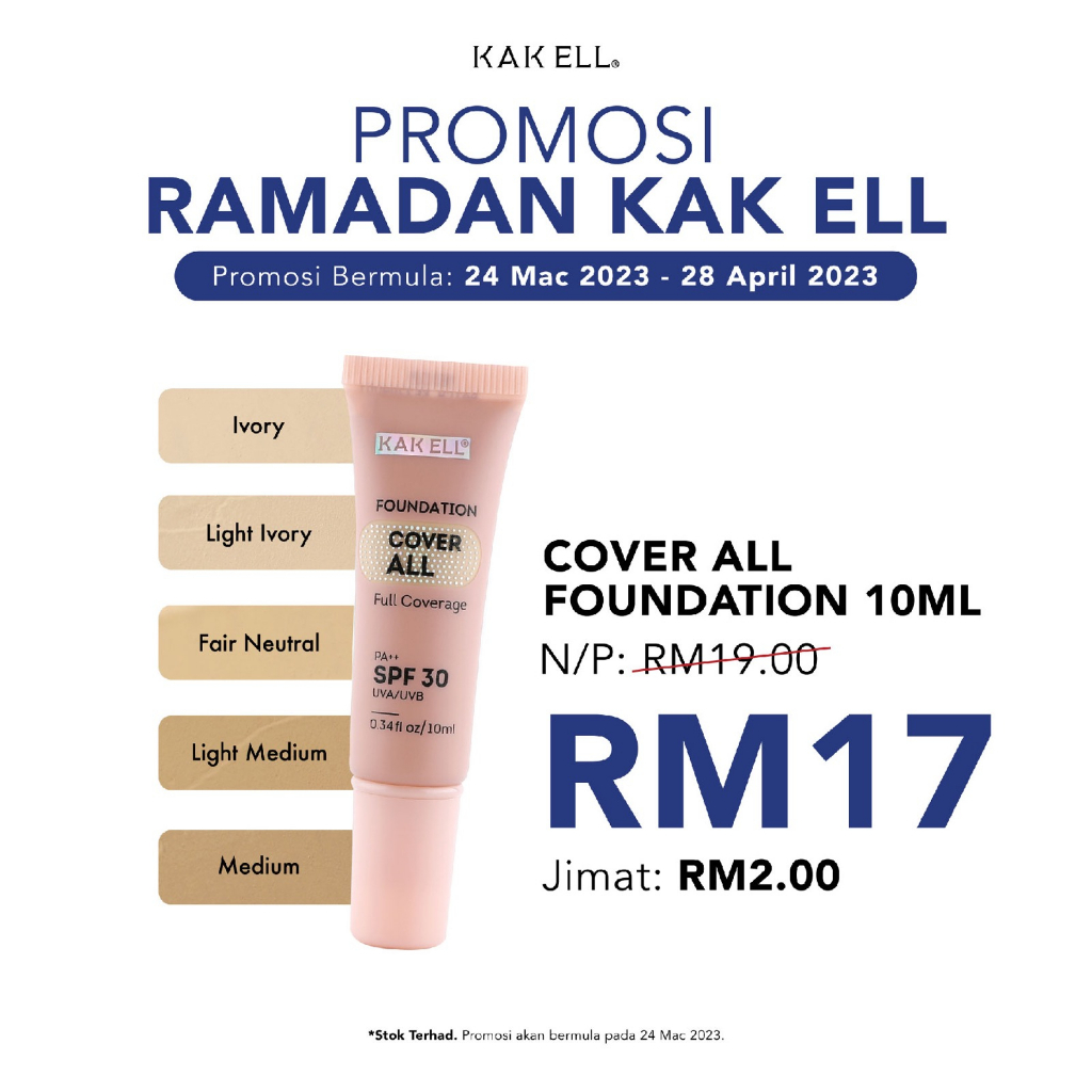 KAK ELL COVERALL FOUNDATION SPF30 (10ml) Shopee Malaysia