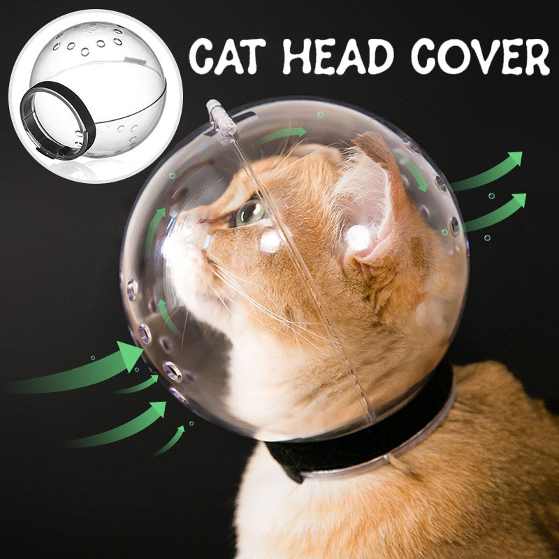 Breathable Cat Muzzle Anti Bite Astronaut Head Cover Grooming Mask Anti