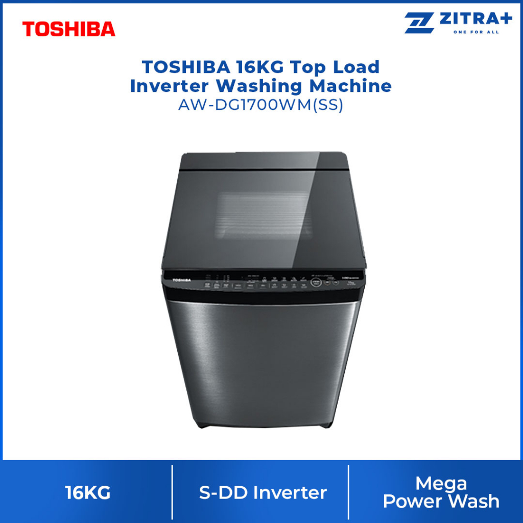 TOSHIBA 16KG Top Load Inverter Washing Machine AW-DG1700WM(SS) | S-DD ...