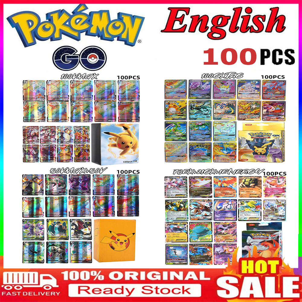 50-100Pcs Spanish Pokemon Card 100VMAX 100 GX Best Selling Children Battle  Desktop Game Tag Team Shining cartas pokemon Card Toy