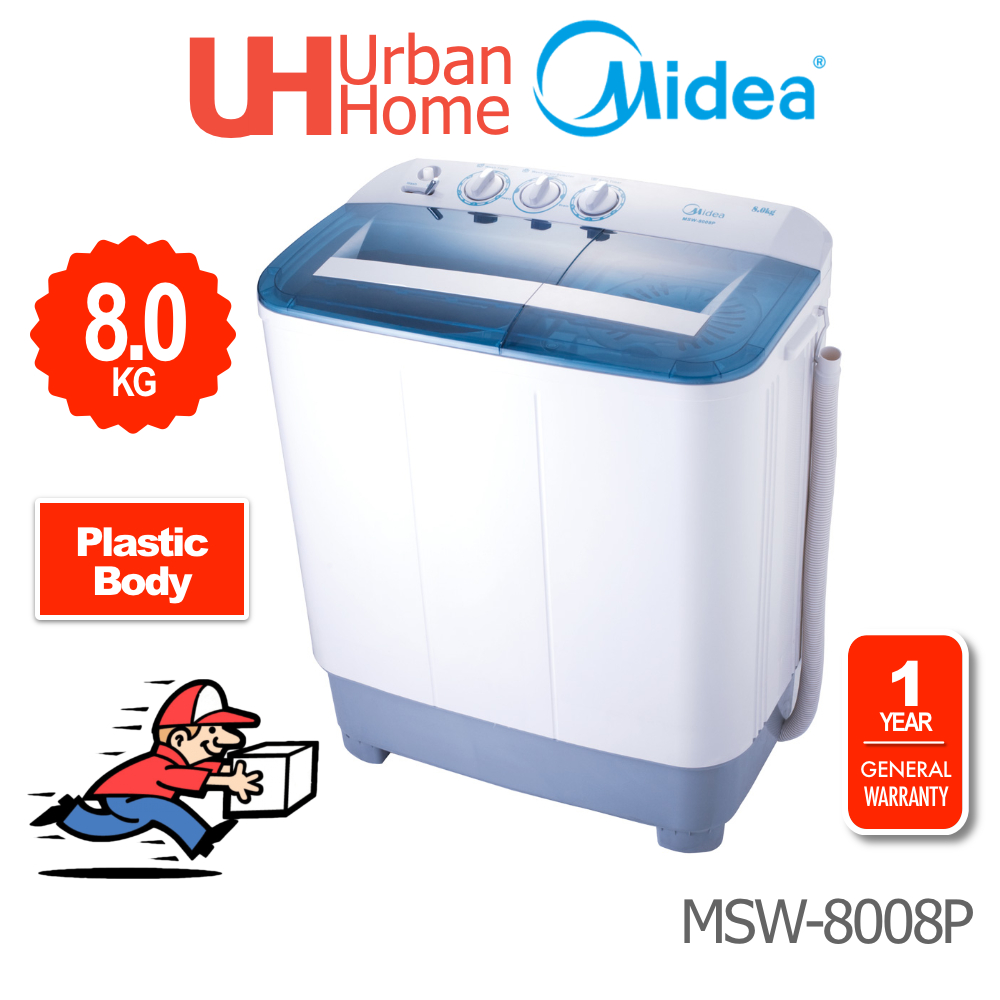 Midea Twin Tub Washer Semi Auto Washing Machine Promo (8kg) MSW-8008P ...