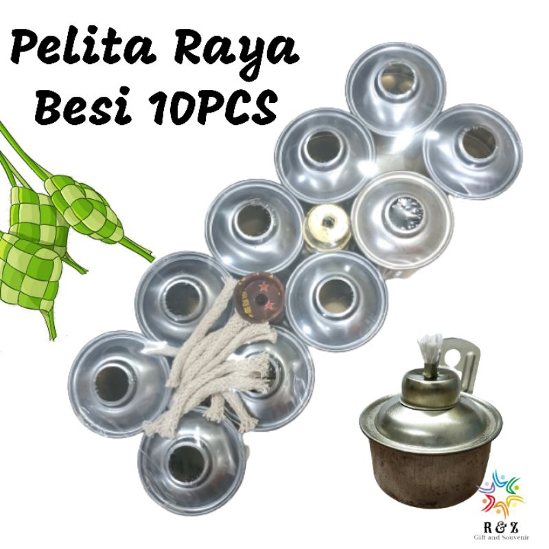 Pelita Raya Tin Besi 10pcs Pelita Raya Besi Tangkai Iron Oil Lamp Lampu Minyak Besi 1947