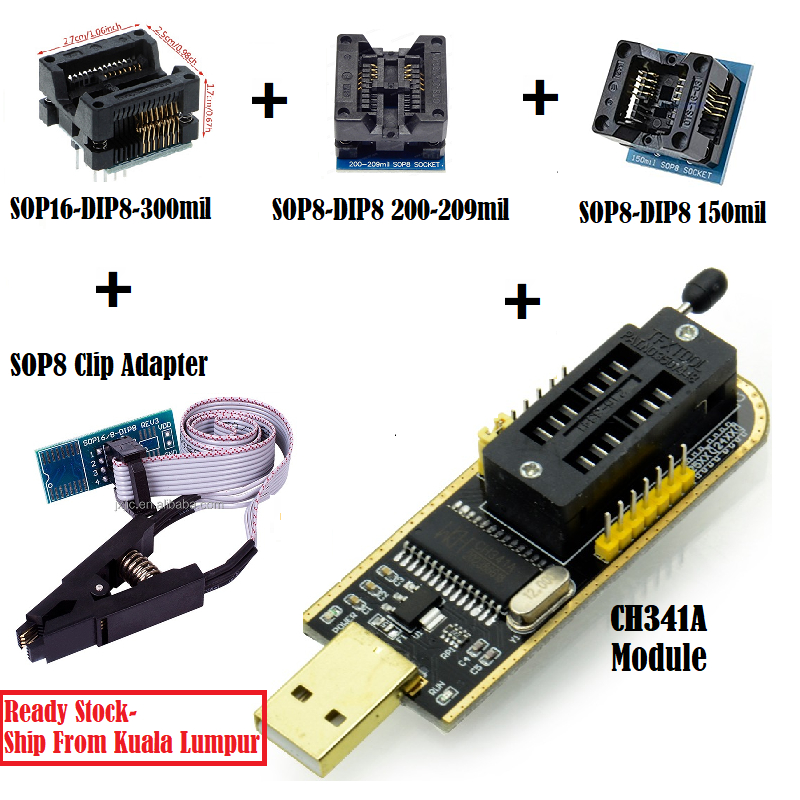 (READY STOCK) CH341A/ CH341 USB Eeprom Flash BIOS Programmer Module ...