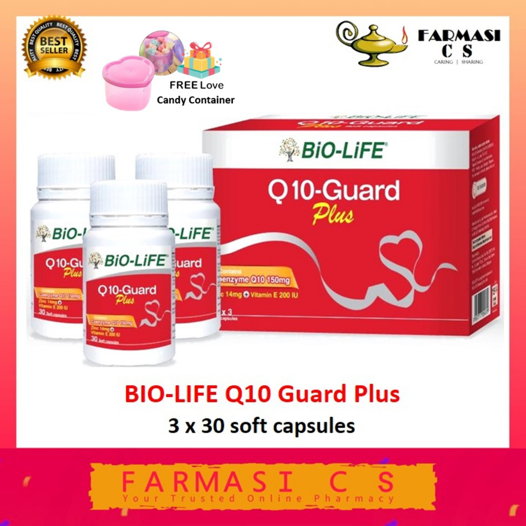 BioLife Q10Guard Plus 30s x 3 (TRIPLE) Free Candy Container EXP01/