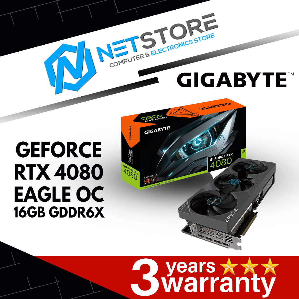 Gigabyte Geforce Rtx 4080 Eagle Oc 16gb Gddr6x Gv N4080eagle Oc 16gd Shopee Malaysia