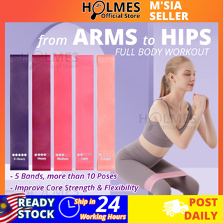 Holmes 5pcs Yoga Pilates Resistance Band Set for Fitness Elastic