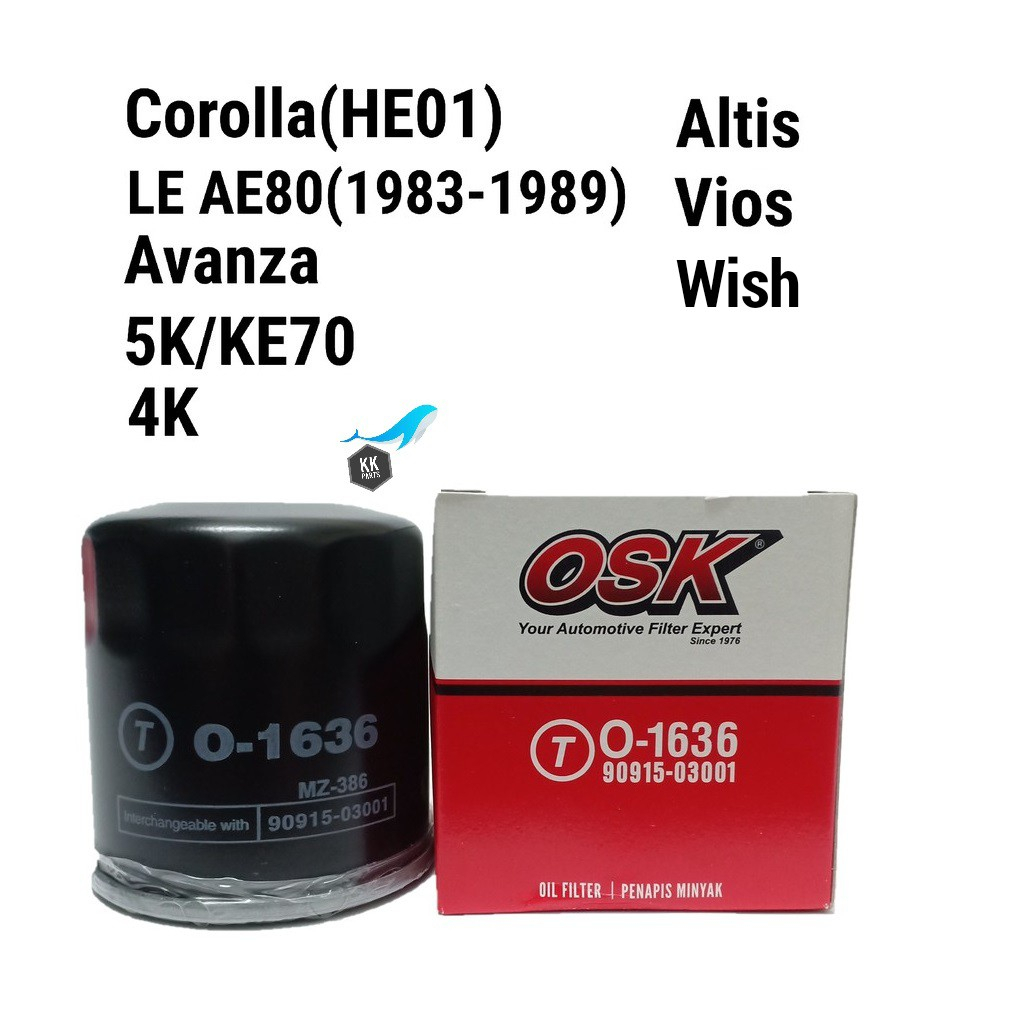 OSK Oil Filter O1636 Toyota Corolla, Altis,Camry, Avanza, Vios