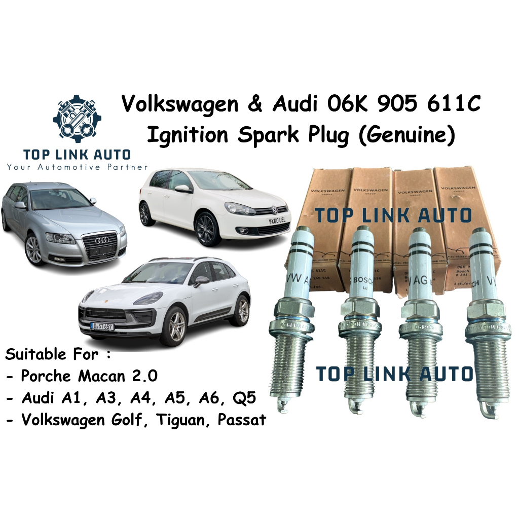 Audi A1 A3 A4 A5 A6 Q5 Volkswagen Passat B8 Golf Tiguan Porche Macan 2.0 Ignition Spark Plug