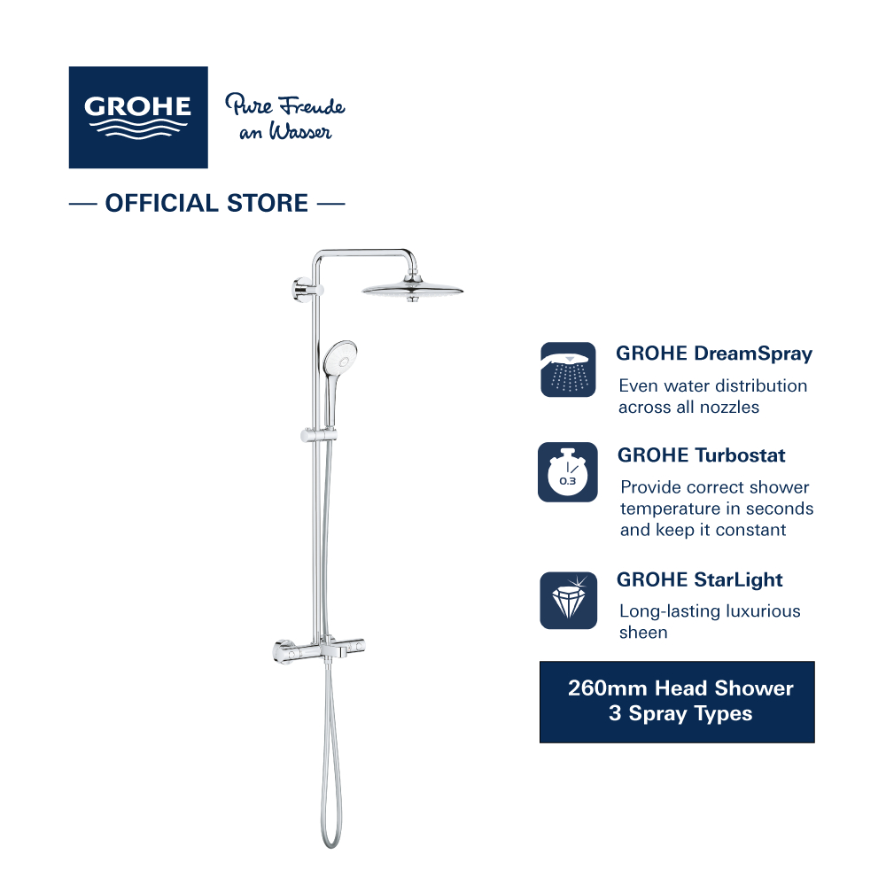 GROHE Euphoria 260 Shower System With Thermostatic Bath Mixer Shopee