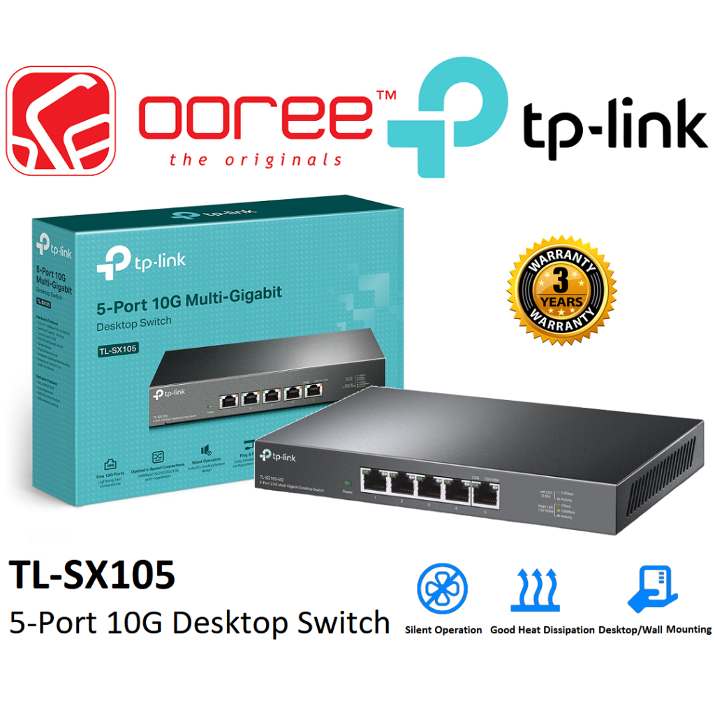 TP-LINK TL-SX105 5-PORT DESKTOP SWITCH / TL-SX1008 8-PORT 10G DESKTOP ...