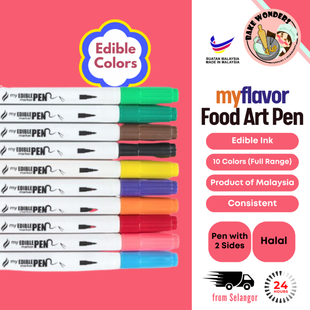 Myflavor Edible Ink Marker Pen, Food Art Marker, Myflavor Edible Ink