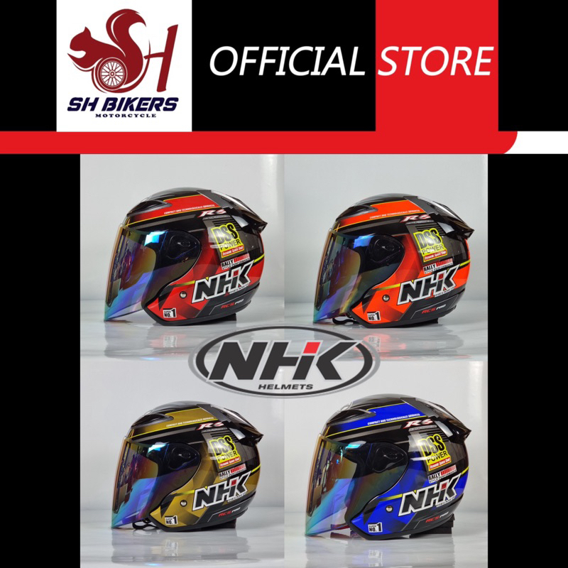 NHK Helmets R6 V2 Rally (Black Blue Glossy, Black Gold Glossy, Black ...