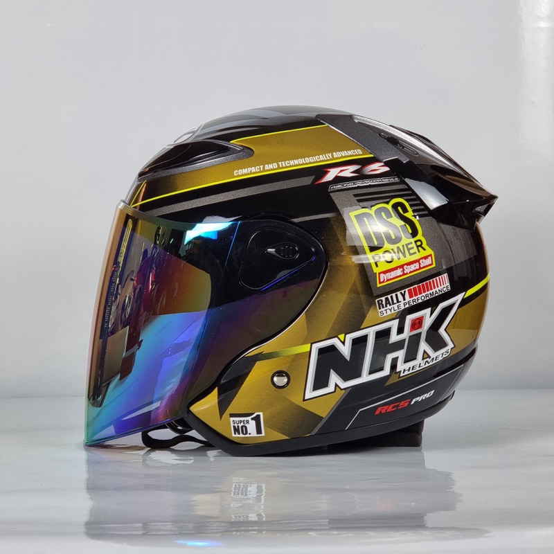 NHK Helmets R6 V2 Rally (Black Blue Glossy, Black Gold Glossy, Black ...