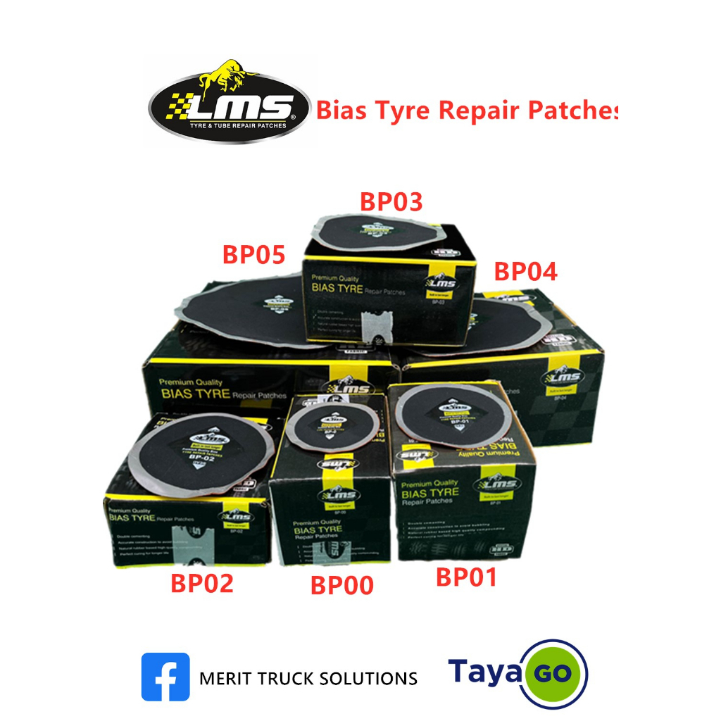 LMS Tire Repair Patches BP CT Tayar Bocor Penampal Tiptop Tayar Pancit ...