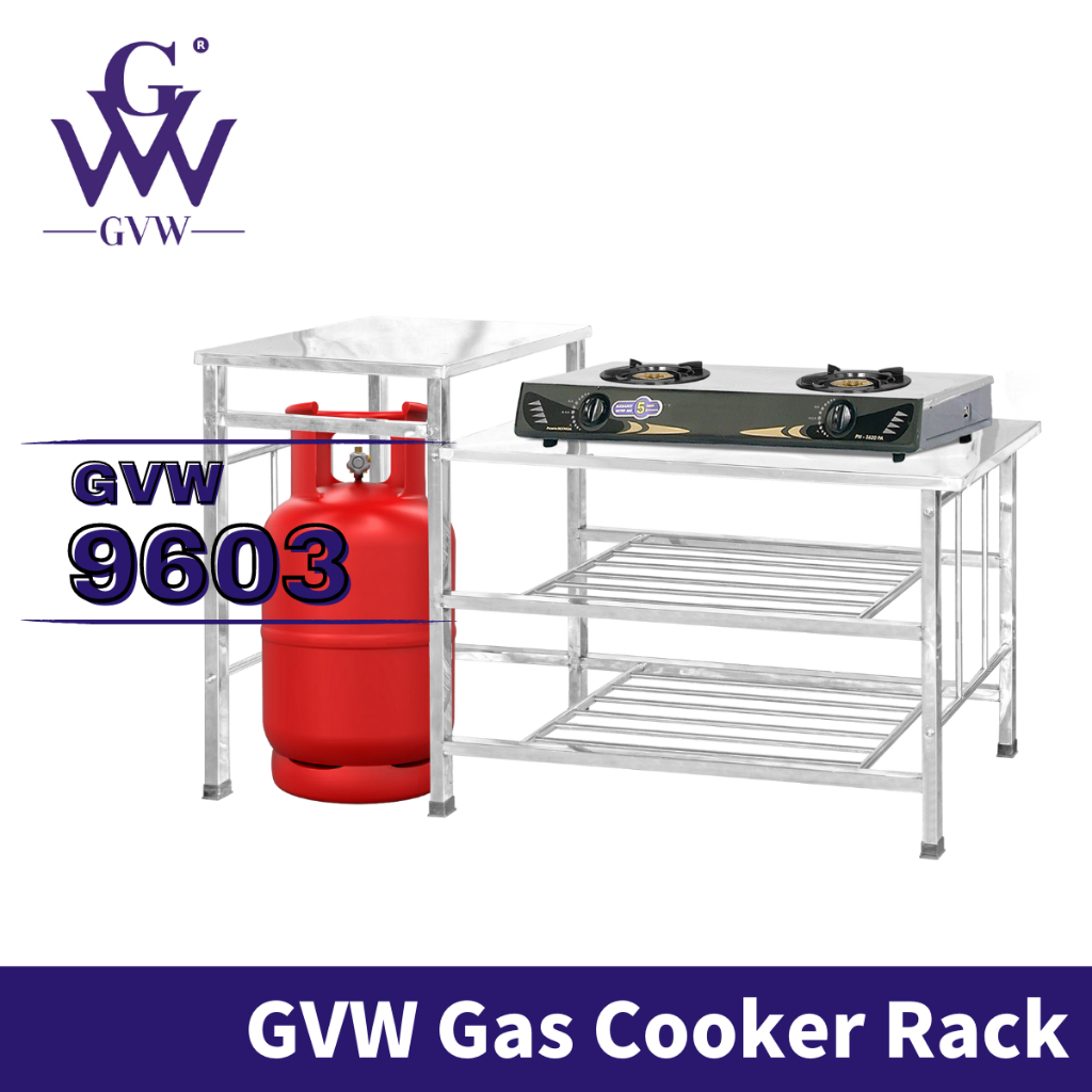 Gvw Stainless Steel Kitchen Gas Rack Gas Stove Rack Stainless Steel Rak Dapur Serba Guna Rak