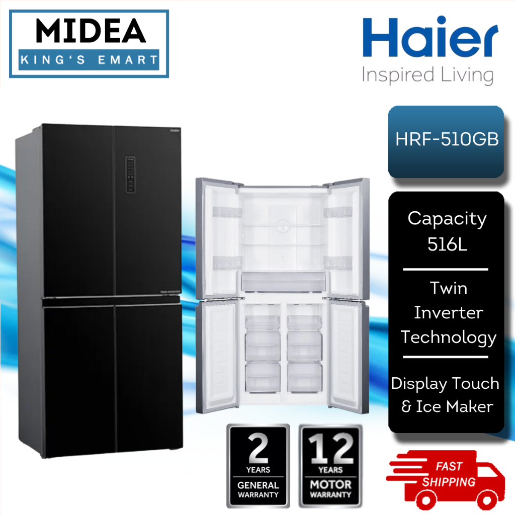 Haier 510L 4 Door Twin Inverter Refrigerator with Ice Maker HRF510GB