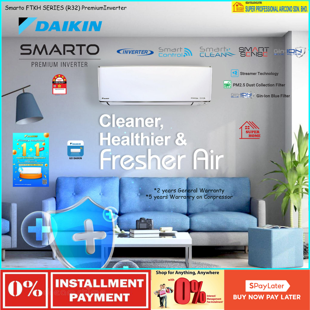 Daikin Smarto Premium Inverter Aircond Hp Ftkh B Hp Ftkh B