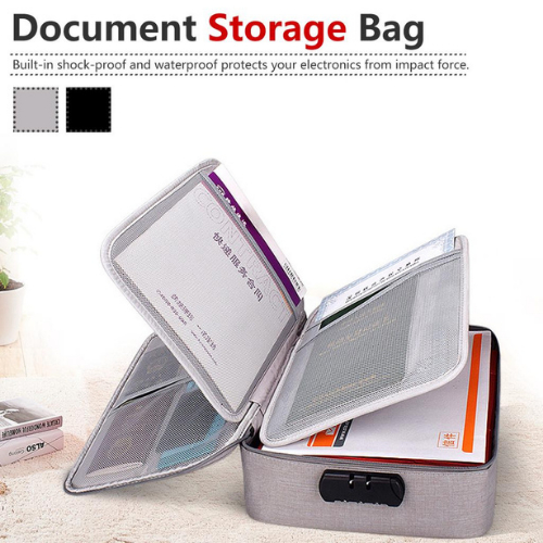 Waterproof 3Layer Document Storage Bag with Password Lock,A4 Letter
