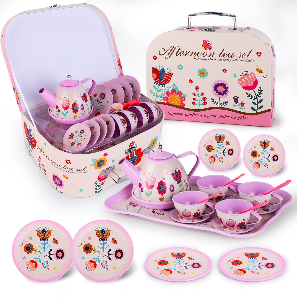 MOTIMO [From MY] 48pcs Kids Tea Set for Little Girls Princess Tea Party