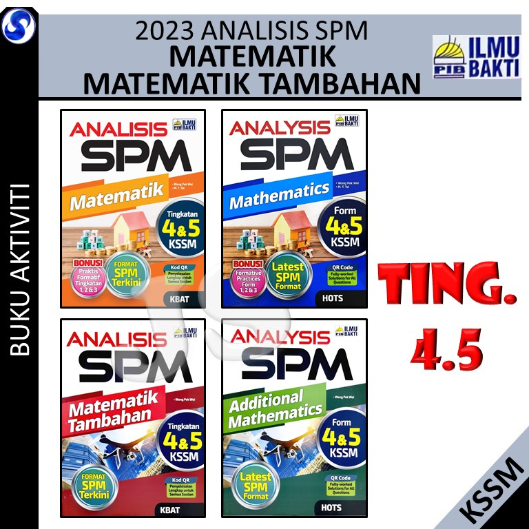 ANALISIS SPM MATEMATIK/ANALYSIS MATHEMATICS TINGKATAN 4&5 KSSM/KBAT ...