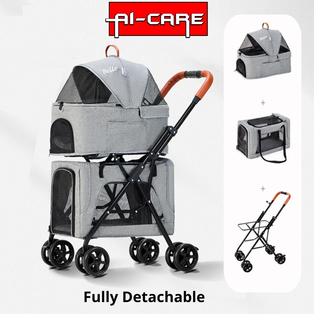Original Bello Double deck pet stroller for dog & cat with Removable