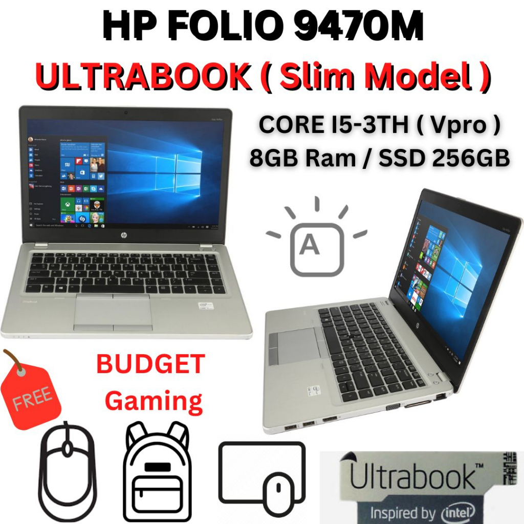 GAMING Budget HP Folio 9470M Ultrabook Slim vPro Turbo Intel Core i5
