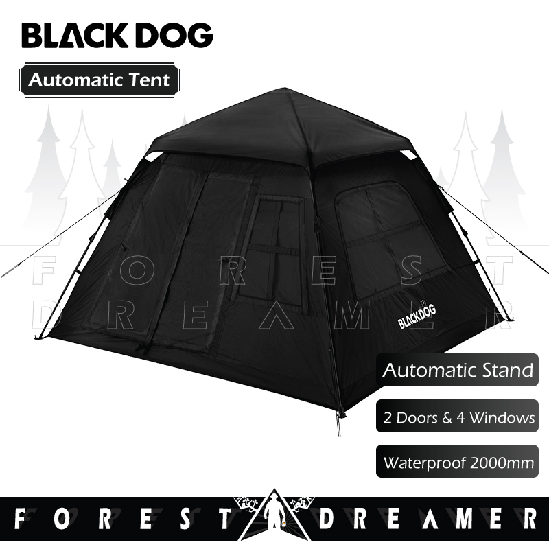 Blackdog Camping Outdoor Automatic Tent 3-4P Rainproof 2000mm 2 Doors 4 ...