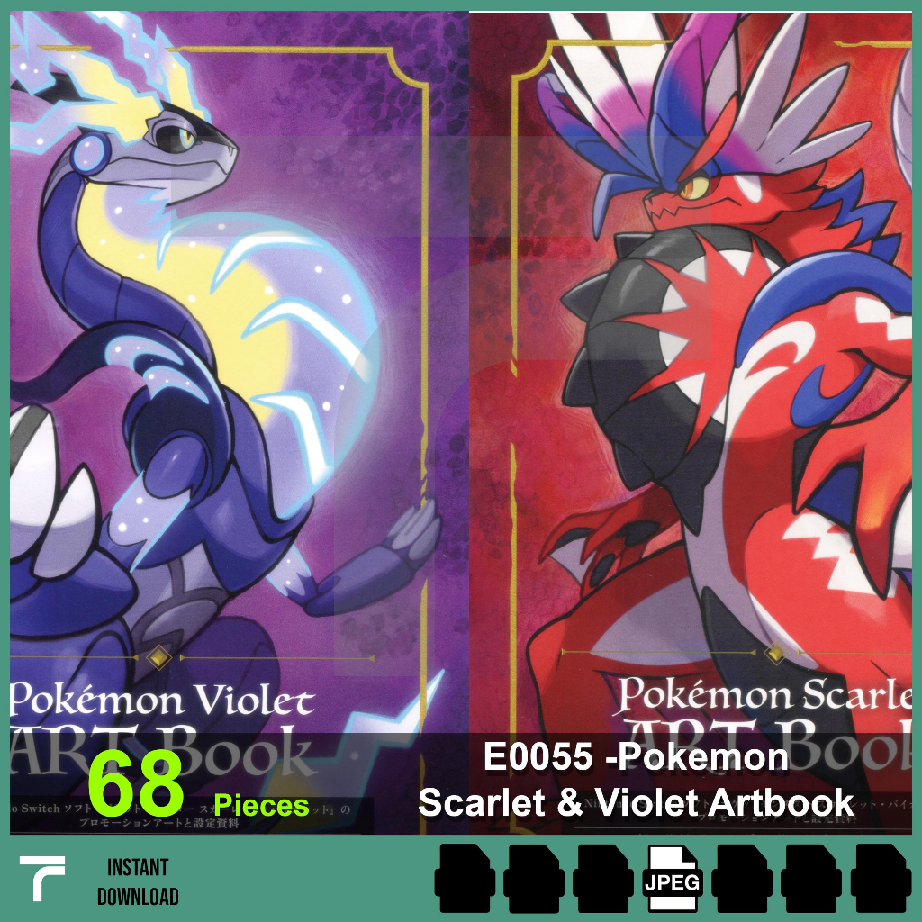 E0055 - 68pcs Pokemon Scarlet & Violet Artbook, Anime Pokemon character ...