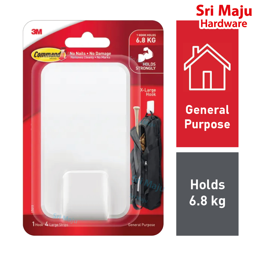 MAJU 3M Command 17011 Mega Utility Hook Wall Hanger Organize Hook ...