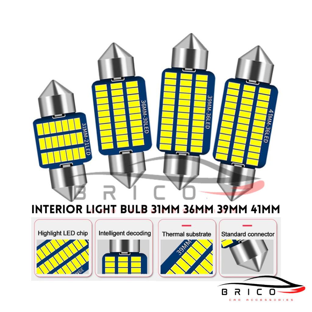 Brico C5W LED Canbus LED Room Bulb Car Light Interior Light Bulb 31mm 36mm 39mm 41mm Shopee