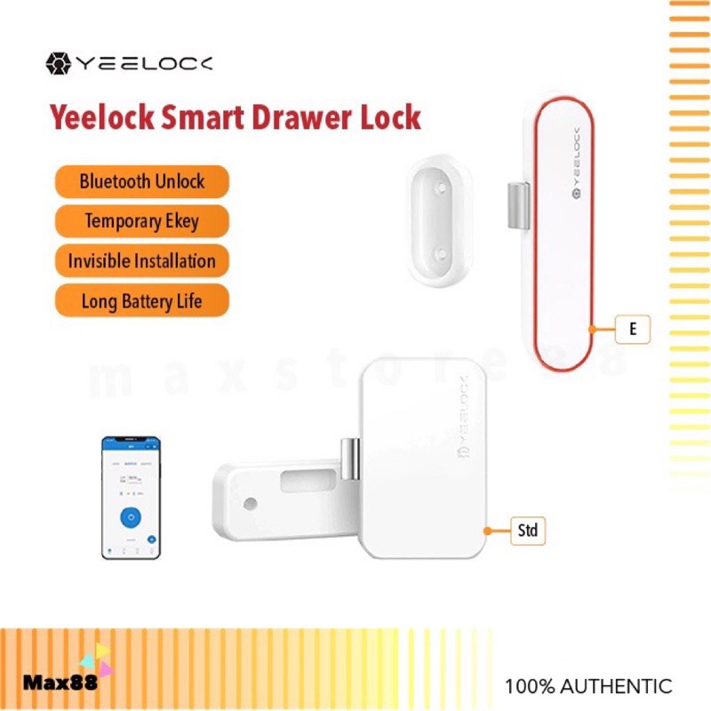 Yeelock Smart Drawer Lock Version E Thumbprint Keyless