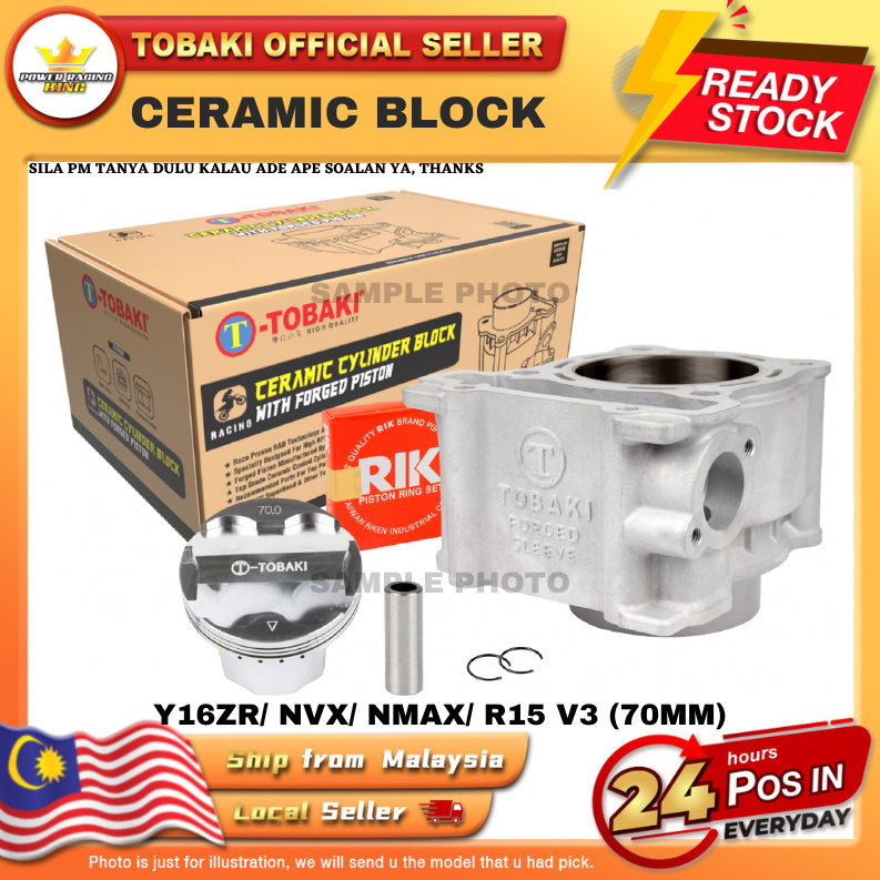 TOBAKI RACING CERAMIC CYLINDER BLOCK+ FORGED SLEEVE DOME PISTON FULL ...
