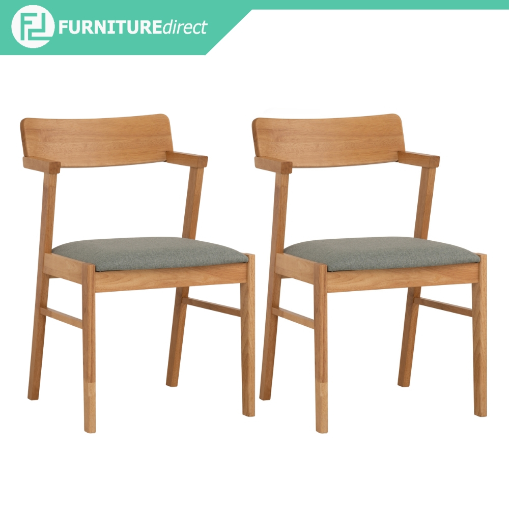 Furniture Direct Pair of 2 ZOLO Solid Wood Dining Chair with cushion