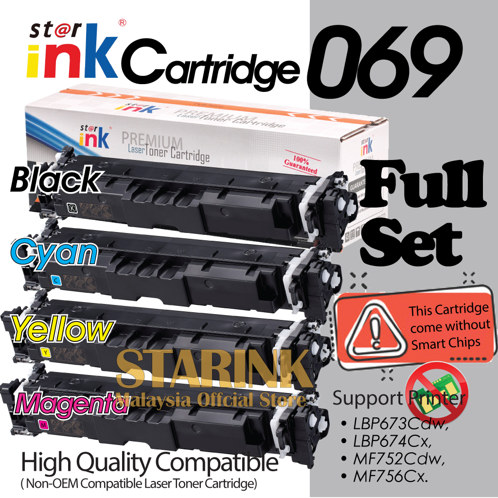 Full Set Compatible to Canon Cartridge 069 069H CRG069 CRG069H for