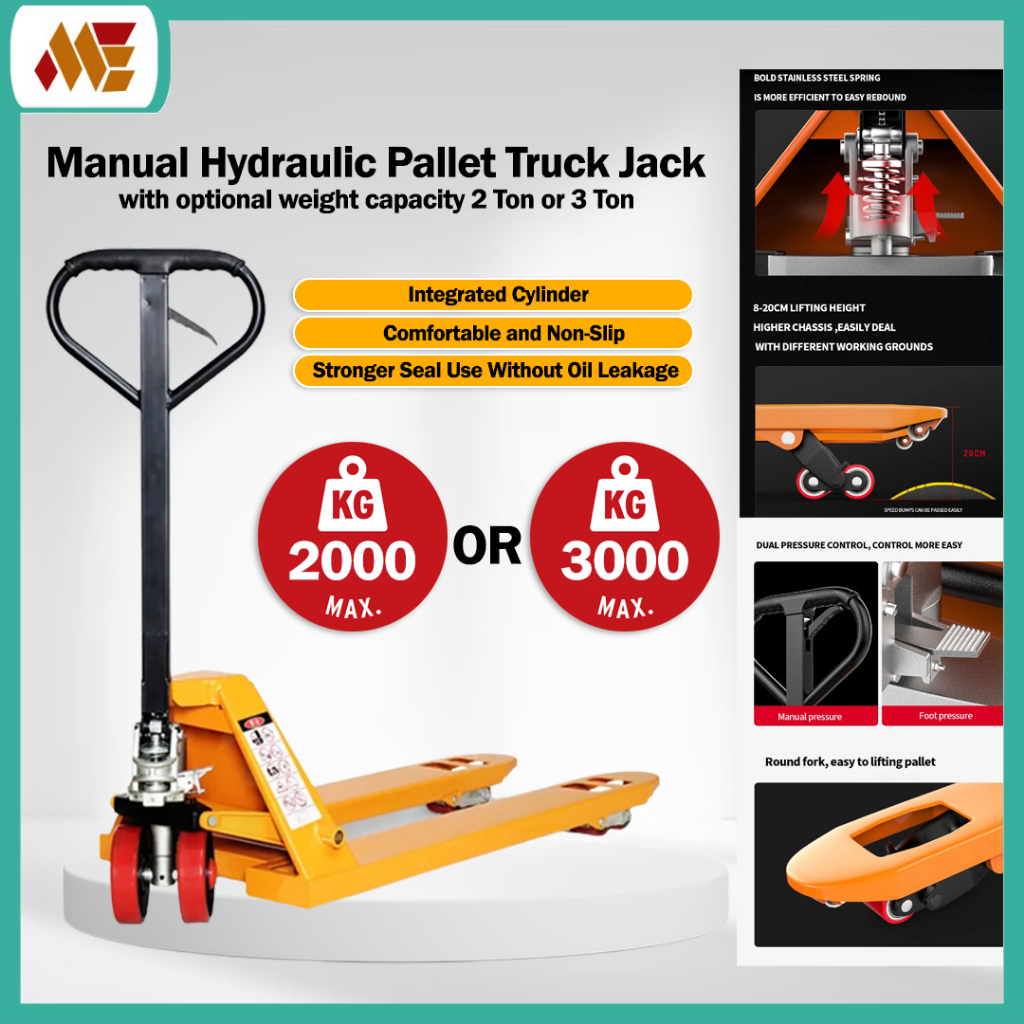 2 Ton 3 Ton Hand Pallet Truck Jack Manual Hydraulic Floor jack Heavy ...