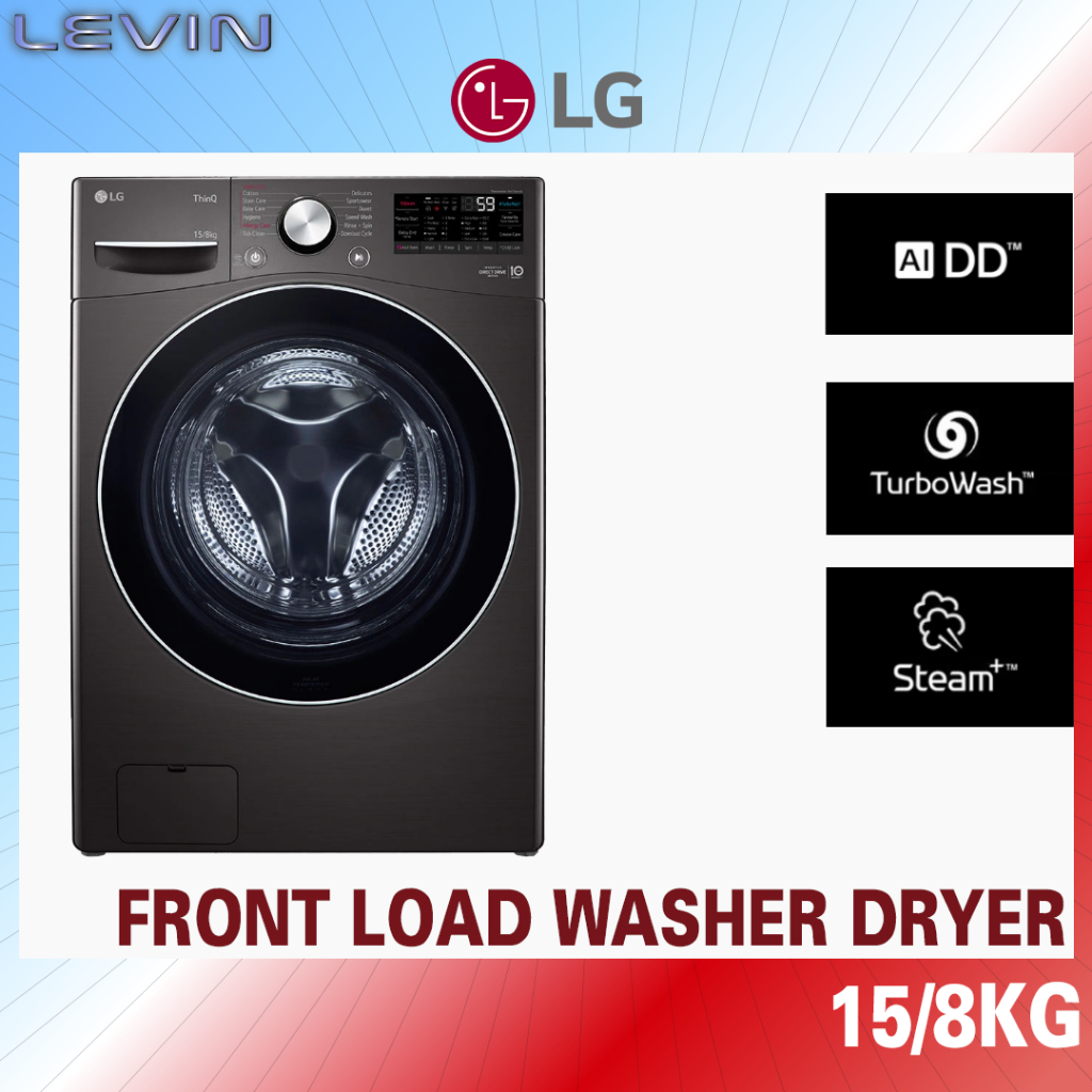 LG 15/8kg Front Load Washer Dryer with AI Direct Drive™ and TurboWash ...