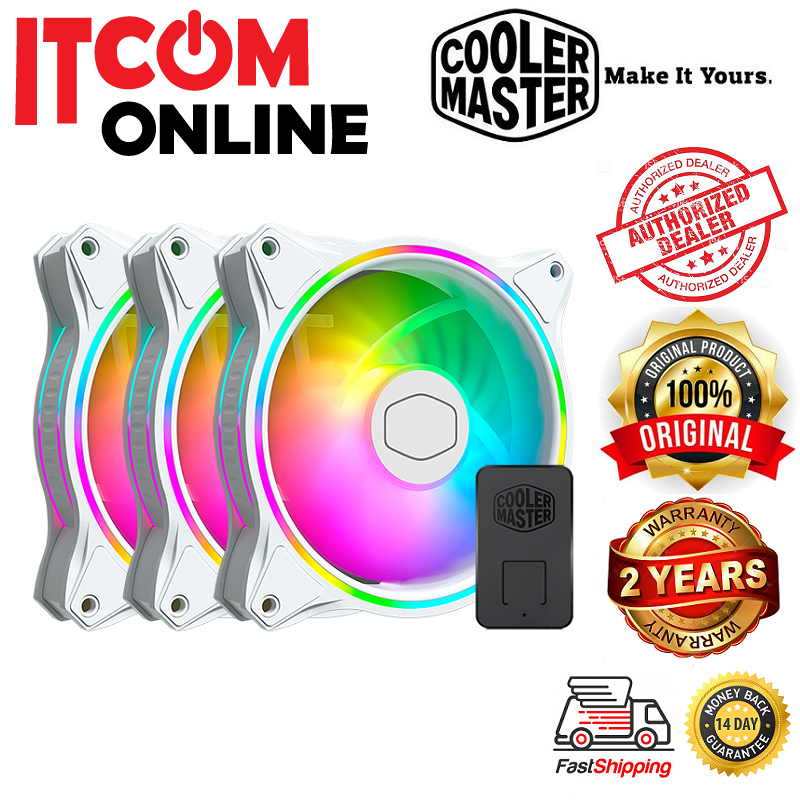 COOLER MASTER 12CM MASTERFAN HALO MF120 RGB WHITE EDITION 3 IN 1 CASING ...