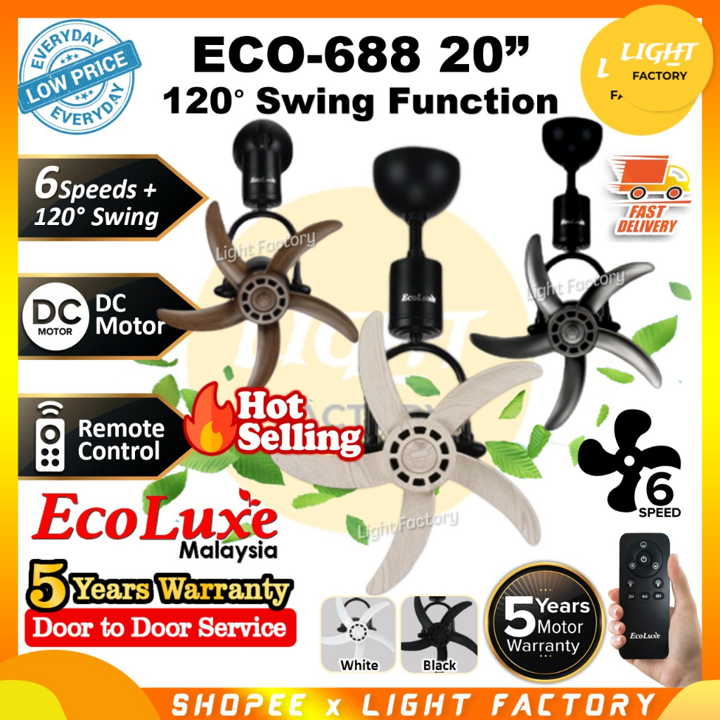 ECOLUXE ECO688 20" Premium Decorative Designer Wall Fan / RUBINE