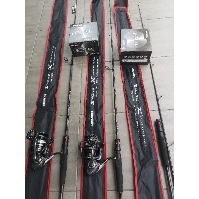 MAGURO EXCEL POWER METAL BODY 1SET COMBO HASAMU SHORE X JIGGING ROD ...