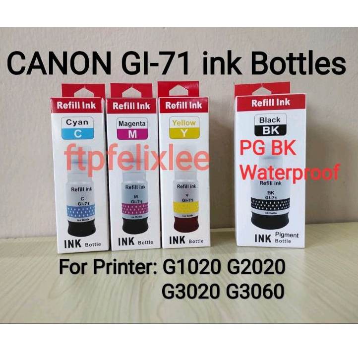 Compatible Canon Gi 71 gi71 Pigment ink Bottles for Printer Pixma g2020 g1020 g3020 g3060 G3770