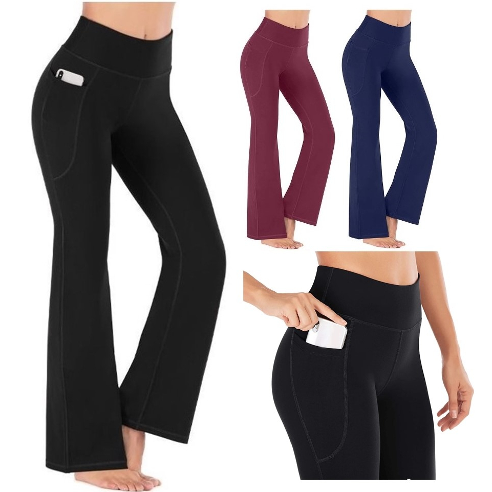 Women Pants Long Pants Boot Cut High Waist Pants Women Gym Pants Wide
