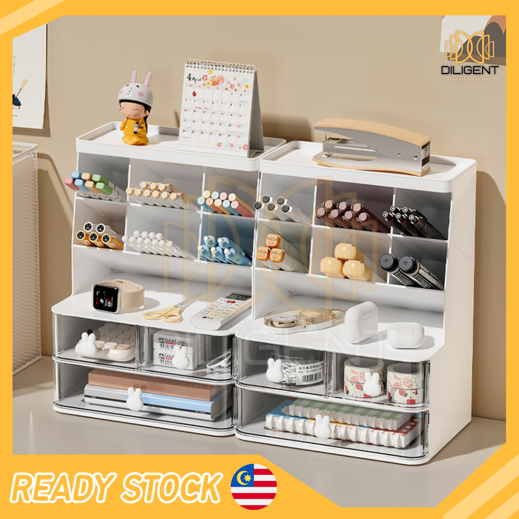 【D257】Kotak Penyimpanan Kapasiti Besar Gaya Kelinci Multi Compartments ...