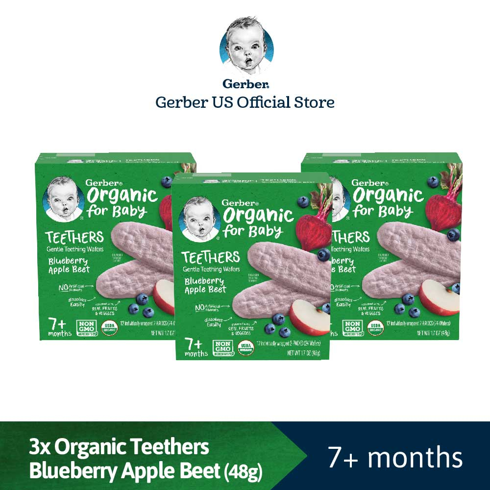 Gerber Organic Teethers Blueberry/Apple/Beet 48G x 3 Shopee Malaysia
