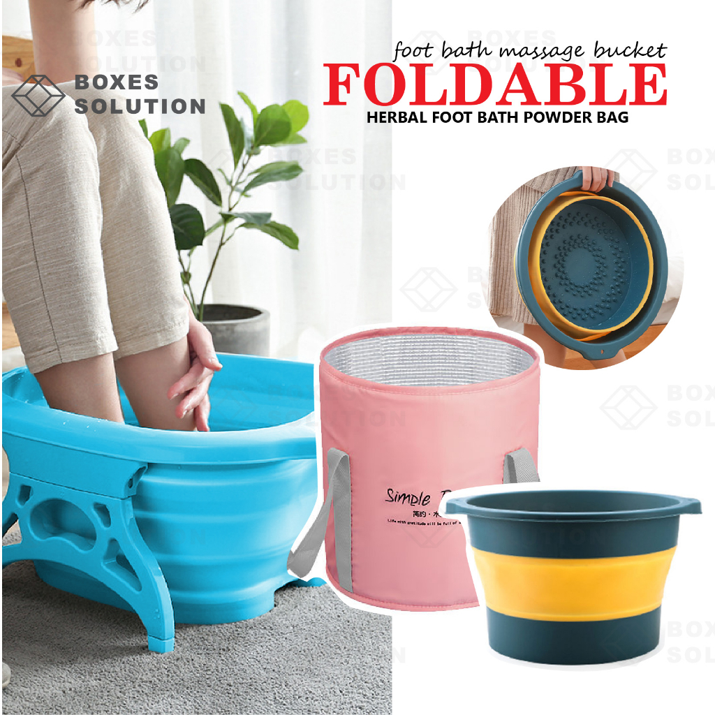 VBS READY STOCK Foldable Foot Bath Foot Spa Soak Massage Bucket Large