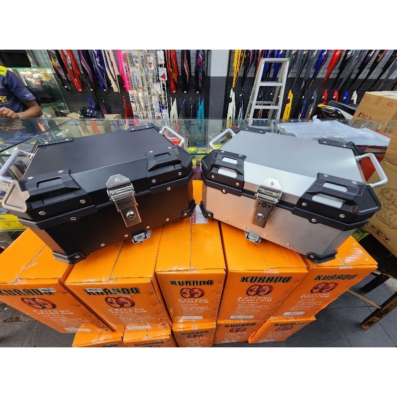 TANKER Aluminium TOP BOX DESIGN 2023 MOTOSIKAL Helmet Box 35/38 liter